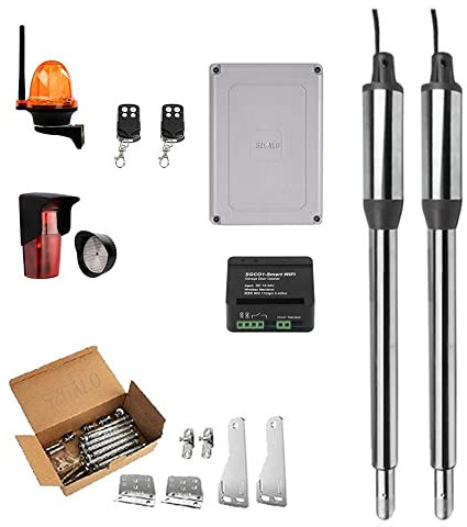 Set Apricancello Elettrico, Tuya WIFI Apri Cancello Automatico Casa Fattoria Villa Cancello Battente for Lungo O 600LB Più Facile Apri Cancello Attuatore Lineare Più Vicino for Vialetto,Apriporta aut