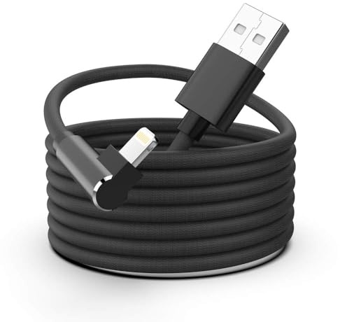 Cavo iPhone 5 Metri [Certificato Apple MFi], 90 Gradi Cavo Lightning USB 16ft Ricarica iPhone Filo Caricatore Lightning Cavetto Originale per Apple iPhone 14 13 12 11 Pro Max XS XR X 8 7 6s 5 iPad