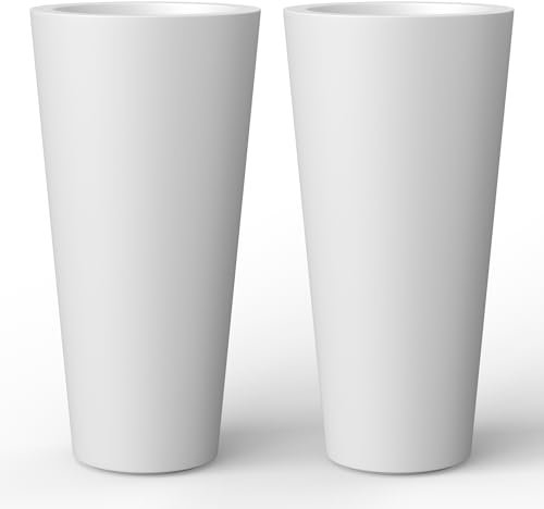 Kante Maceta, hormigón, Blanco, 15.8 Pulgadas de Alto x 2