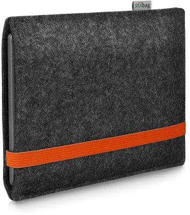 Stilbag Leon Étui de protection en feutre pour liseuse Amazon Kindle Paperwhite Kids - Couleur : anthracite/orange - Fabriqué en Allemagne
