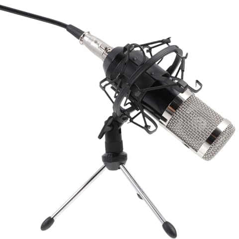 Toddmomy Kondensatormikrofon Stahlgitter und Zinklegierung für Aufnahme Satz mit 3,5mm Kabel und 48v Stromversorgung Zufällige Farbe und Online Karaoke im Studio
