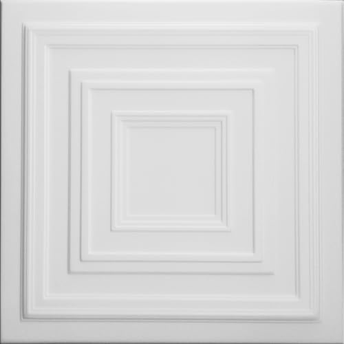 Deccart - Panneaux Muraux 50x50 cm - Panneau mural 3D Décoratif en EPS-Polystyrène - Plaque murale decorative - Décoration murale - Relief texturé - Wall Panel - Deco Mur - Blanc, 20 pièces, 5 m²