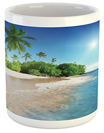 Personalizada Taza de té Azul Blanco Con personalización Taza de motivo musical 330ML para Colegio,Regalo de jubilación,Oficina,Regalo de cumpleaños