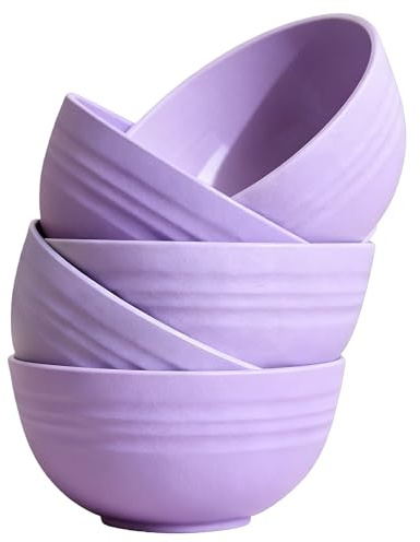 GZTFPQ Plastic Cereal Bowls Wide Mouth Unbreakable 5Pcs 770ml | Food grade bpa free thickened pp bowls, drop resistant, microwave dishwasher safe for soup salad rice noodle camping meals