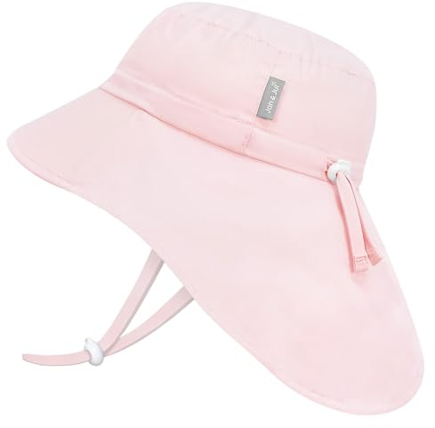 Jan & Jul Adventure - Cappello da sole a tesa larga per bambine con protezione UV, Rosa tenue, 6-24 Months