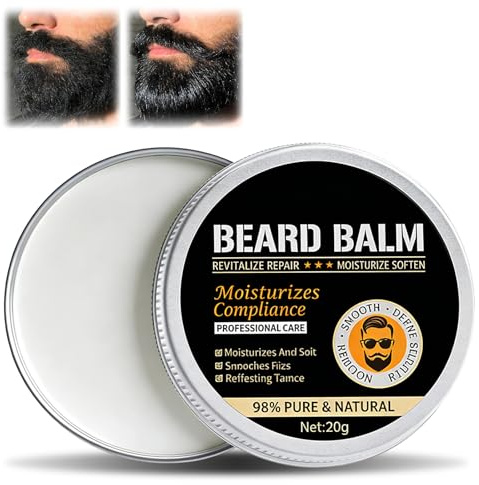 50g Baume Barbe Homme,Cire Barbe Hommes,Renforce baume poils du visage,Moustache Styling complet,Hydrate Et Revitalise,Entretien barbe, hydrate les Poils du Visage grossiers