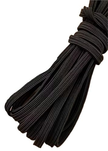Banda elástica de costura alta elasticidad 20 m/787 pulgadas, adecuada for accesorios ropa, manualidades hechas a mano, goma for oficina para Pantalones Ropa(Black,6mm)