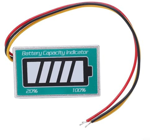 Eawfgtuw Indicatore di carica della batteria, misuratore di tensione 8-63 V e monitor di capacità con display a LED per moto, auto, camion, barca, carrello elevatore, verde (12 V)