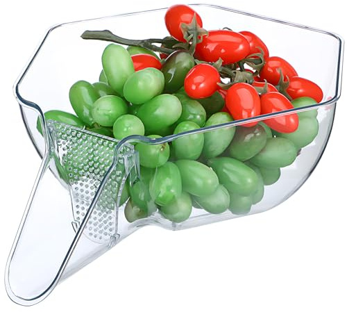 Toyvian Égouttoir à Riz Multifonctionnel Transparent Panier d'Égouttage Plastique Robuste Passoire à Maille Fine Cuisine Lavage Rapide du Riz Fruits Outil Pratique pour Maison et
