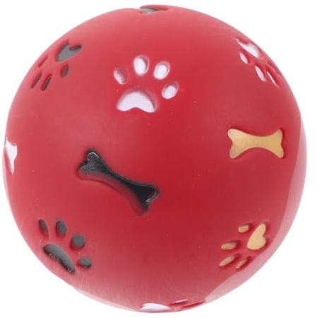 JECOMPRIS Juguete para Mascotas con Fugas de Comida de TPR, Esfera Roja para Desarrollar Inteligencia y Fácil de Limpiar, Adecuado para Entrenamiento y Diversión de Mascotas Pequeñas