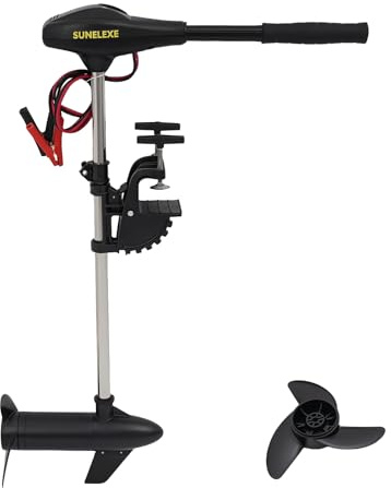 LKHDONG Elektromotor Außenborder 12V 40/58LBS Außenbordmotor Bootsmotor Elektro Aussenborder mit 5 Vorwärts- & 3 Rückwärtsgängen, Höhenverstellbar und Batterieanzeige (40 LBS)