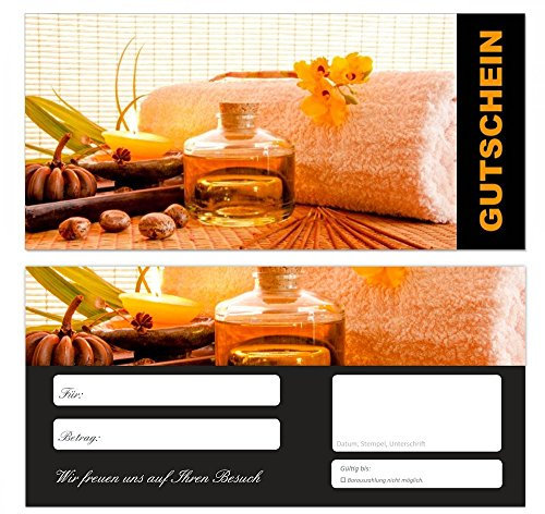 10 Stück Premium Geschenkgutscheine (Wellness-675) - Ein schönes Produkt für Ihre Kunden Gutscheine Gutscheinkarten für Bereiche wie Wellness, Sauna, Spa, Massage, Erholung, Urlaub, Kosmetik, Reisen, Entspannung und vieles mehr