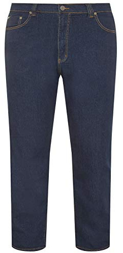 Kam Jeanswear mäns normal passform stretchjeans i indigo, Indigo, 54 SE