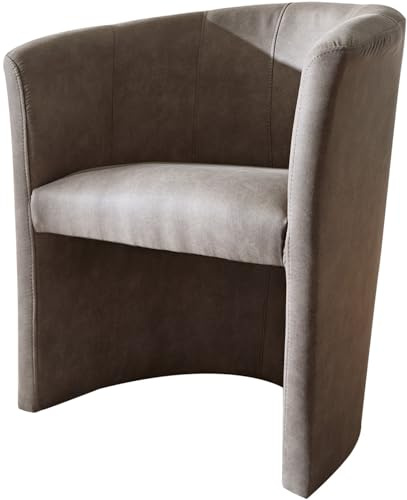 DELIFE Clubsessel Pieder Taupe gepolstert Vintage Cocktailsessel Designsessel