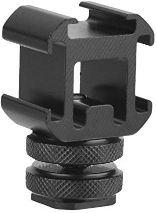 Triple Hot Shoe Base Mount Adapter for Camera - Extendable Multi-Function Bracket Holder for Microphone LED Light Monitor Video Light Studio Equipment