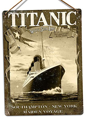 Titanic Collection – V2 – Medium Twine | Printed Metal Wall Sign Plaque