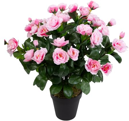 Azalee 40cm rosa im Topf ZF Kunstpflanzen künstliche Blumen | Kunstblumen Home Decoration Wohnzimmer Büro Pflanzen wie echt, Deko Dekoration Zimmerpflanzen Zierpflanze Fake Plant