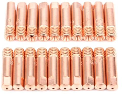 60 Stück 0,9MM Mig Mag Schweissgerät Schweißzubehör Schweißdüsen, Stromdüse Schweiß Kontaktspitzen Kupfer Kontaktspitze für 15AK MIG MAG Schweißbrenner Zubehör Verschleißteile