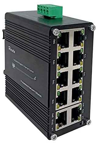 Gehärteter industrieller Gigabit-Ethernet-Switch, 10-Port, 10/100/1000T, RJ45, mit Auto-MDI/MDI-X-Funktion, kompakter Mini-Switch