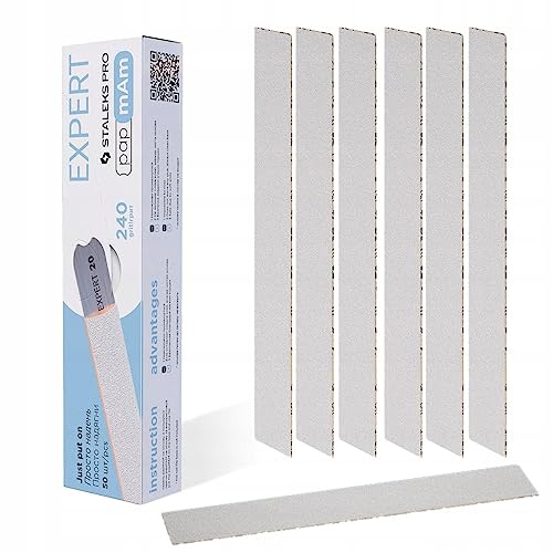 STALEKS PRO Recambio Fundas de Limas mineral «Papmam» para base recta Expert Papel ecológico 50 Pcs DFCE-22 (Grano 240)