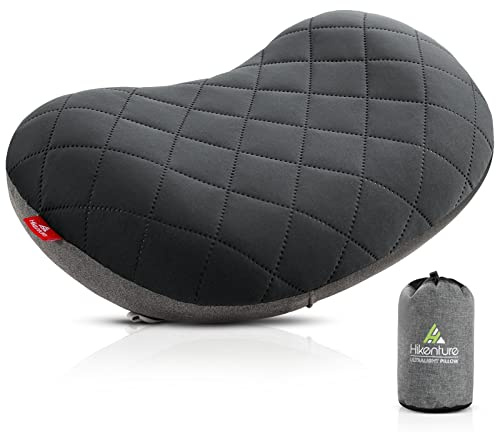 HIKENTURE Cuscino gonfiabile con rivestimento rimovibile – Cuscino da campeggio – Cuscino da viaggio – Cuscino da campeggio per dormire – Cuscino gonfiabile A2