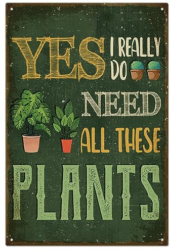 GLOBLELAND Vintage Plant Funny Text Metal Tin Sign For Garage Man Personalized Signs Garden Cave Signs Art Plaque Poster Wall Decor for Home Kitchen Bar Club 8×12inch