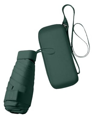 Yolispa Ombrellino da Borsa, Mini Ombrello da Tasca con Custodia, Impermeabili Portatili Ombrello Pieghevole Antivento, UPF>50+ Pioggia e Sole Piccolo Compatto Ombrello, per Donne e Ragazz