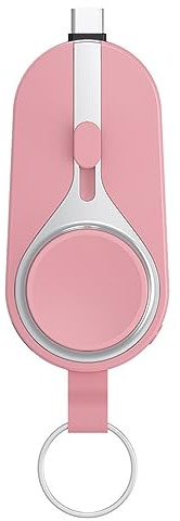 BYYLECL Nyckelkedja powerbank, telefonladdare, bärbar laddare kompatibel med telefon, mini powerbank nyckelring laddare för I telefon/Androids rosa