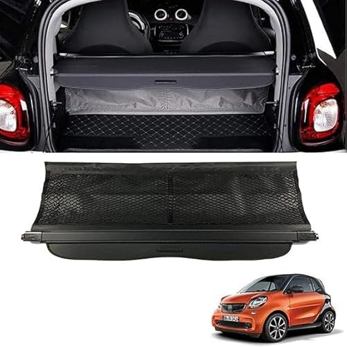 VIPOD Auto Laderaumabdeckung FüR Smart Fortwo 2015-2020, Einziehbare Heckkoffer Abdeckung Kofferraum Interieurleisten ZubehöR