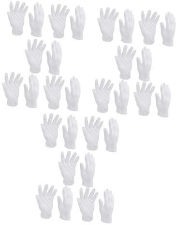 HOMSFOU 24 Paare Baumwoll-handschuhe Grillhandschuhe Fäustlinge Bequeme Arbeitshandschuhe Sicherheitshandschuhe Handschutz Wen Wan Arbeitsschutz Baumwolle Weiß Reine Baumwolle