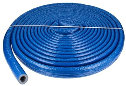 tecuro Isolierschlauch PE-XT für Rohr Ø 18 mm, mit reißfester PE-Schutzfolie in blau, 6 mm Dämmstärke, Rolle mit 10 m, Rohrisolierung, Dämmung, Schutzschlauch, Trittschutz, Unterputz-Estrich etc