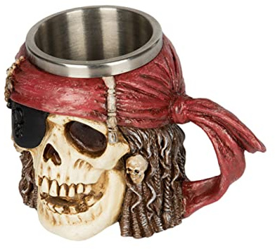 CIYODO Taza De Cerveza Vikinga Acero Inoxidable Taza Creativa Calavera Vaso De Café