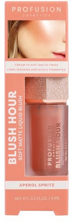 Profusion Cosmetics Blush Hour Soft Matte Liquid Blush, Rich Pigment Cheek Tint for Natural Dewy Glow with Lightweight Formula (Aperol Spritz)