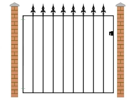 Saxon Spear Top Metal Garden Gate Galvanised Wrought Iron Pedestrian Swing Gates (1067mm Gap X 950mm High SAZP05/5)