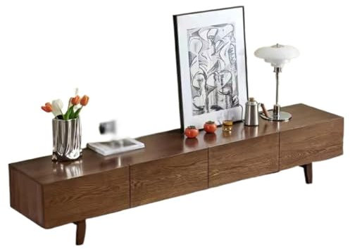 Soportes de Tv Para Sala de Estar Mueble de TV nórdico moderno y sencillo de madera maciza, pequeño apartamento, roble blanco, cerezo, sala de estar, mueble de TV minimalista Centro de Entretenimiento