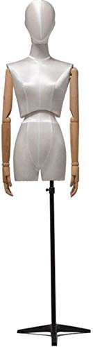 SHANYAYALI Schaufensterpuppe, menschliches Torso-Modell, weibliche Schneiderpuppe, Büste, höhenverstellbarer Stativfuß (weiß)