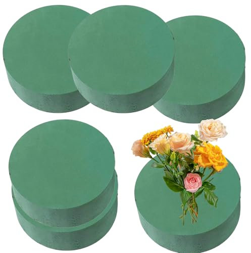 Krysel 6-Pack Round Floral Foam - Water Absorbing Material for Fresh Flower Arrangements, Centerpieces, Bouquets, DIY Wedding Décor and Florist Supplies & Crafts