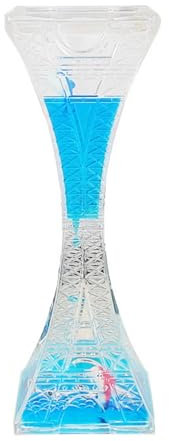 Minuteur Sablier Liquides Jouets Sensoriels pour Enfant Adulte, Minuteur de Mouvement Sablier à Bulles en Forme de Tour Jouet de Bureau pour Soulager Stress Anxiété Autisme TDAH Relaxation (Bleu)