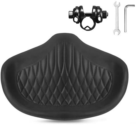 BUCKLOS New Noseless Bike Seat for Comfort Men&Women Extra Wide Bicycle Seat Cushion Oversized Comfortabele Foam Padded Bike Saddle for Peloton Exercise Bike Ebike Cruiser Bikes