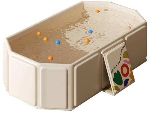 Bañera de bebé plegable, 29.5x17.7x9.8 pulgadas de bañera de bebé plegable con desagüe y pies de soporte, portátil de PVC para niños de 0 a 8 años plegables para niños