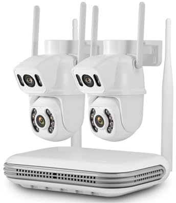 JOXLOVER 2K 4MP 6MP Full HD 8CH sans Fil NVR sécurité système de caméra IP Kit Surveillance extérieure CCTV enregistreur vidéo pour l'extérieur(None,2PCS 6MP Dual Lens)