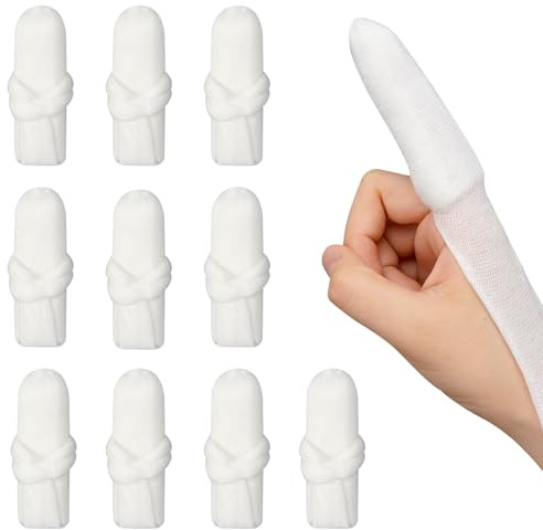 Leikedun Benda per dita 10 pezzi, Bende Elastiche Per Bendaggi, fascia di fissaggio universale per protezione delle dita, cerotto traspirante per lavoro, cucina e lesioni (3 x 8,5 cm)