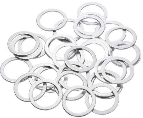 QUARKZMAN 50 Pcs Arandelas Planas M22, Juntas Tóricas Aluminio 29mm 1.5mm Grosor Espaciadores Planos Para Tornillos Accesorios Reparación Maquinaria, Color Plata