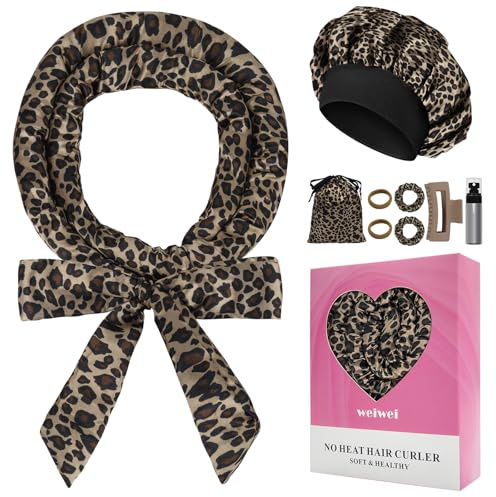 weiwei Satin Overnight Heatless Curls Lockenband, Lockenwickler Über Nacht Locken Ohne Hitze, 70 Locken Über Nacht Heatless Curls Band, 9 Stück Lockenwickler Ohne Hitze Set für Lange Haare