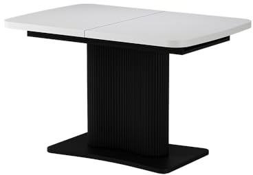 Vicco Esstisch Fenaro, Weiß/Schwarz, 120-160 x 80 cm | ausziehbar, mit Auszugsfunktion für variable Tischlängen