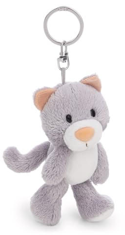 NICI Schlüsselanhänger Katze Felli 10cm - grau - Treuer-Plüschbegleiter für Rucksack oder Tasche, Schlüsselhalter für Klein und Groß | 62941