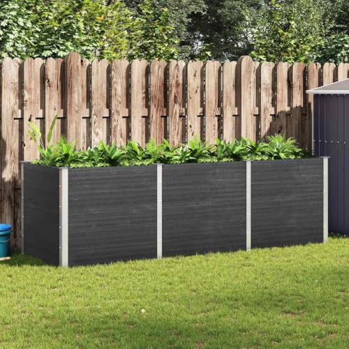 Massbinet Garten Hochbeet 300x100x91 cm WPC Grau