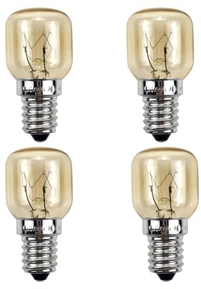 4 Stück Backofen Birne E14, Backofenlampe 25w 300 Grad Hitzebeständig, Dimmbar, 2700k Warmweiß, 250lm, Salzlampe Glühbirnen Für Kühlschrank, Mikrowelle, Dunstabzugshaube, Salzsteinlampe