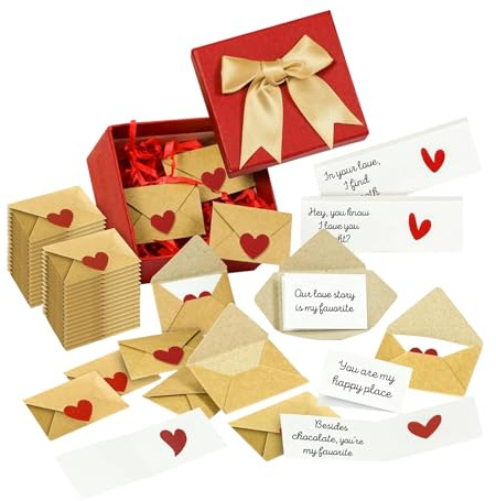 60 Stück Mini Liebesbriefe Mit Umschlägen, Mini Valentinstagsumschläge Und Karten, Kraftpapier Umschläge Valentinskarten Für Ehefrau Ehemann Freund Dating Feier Tüte Beutels Geldbörse