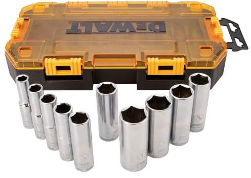 DEWALT Drive Socket Set, SAE, 1/2-Inch Drive, 10-Piece (DWMT73814)